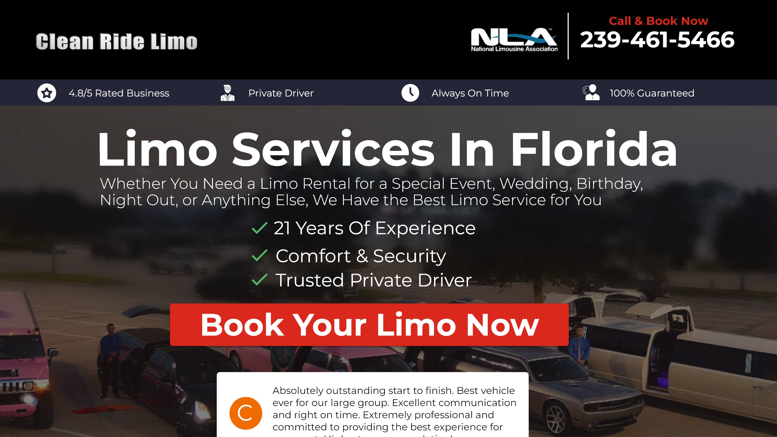 Landing page — Clean Ride Limo